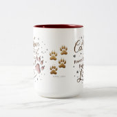 15 oz Cat Mom Two-Tone Mok - Schattigee poten & Lo (Center)