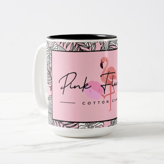 15 oz Flamingo Fan Mok (Voorkant links)