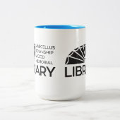 15 oz Grote mok Bibliotheeklogo Blauw (Center)