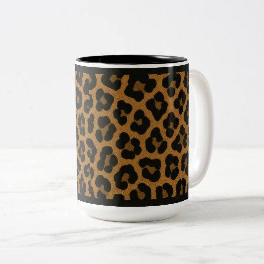 15 OZ. KOFFIE MOK - "LEOPARD PRINT" (Voorkant rechts)