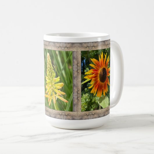 15 oz. Koffie-Mok met zonnebloemen Koffiemok (Voorkant rechts)