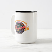 15 oz. koffie-Mok Tweekleurige Koffiemok (Voorkant links)