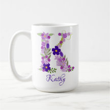 15 oz Lavendel Paarse Monogrammed Koffie Mok