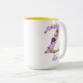 15 oz Lavendel Paarse Monogrammed Koffie Mok (Voorkant rechts)