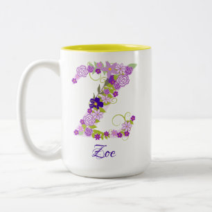 15 oz Lavendel Paarse Monogrammed Koffie Mok
