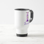 15 oz Lavendel Paarse Monogrammed Koffiereis Reisbeker (Voorkant rechts)