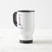 15 oz Lavendel Paarse Monogrammed Koffiereis Reisbeker (Voorkant links)