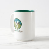 15 oz logo voor en achter tweekleurige koffiemok (Voorkant links)