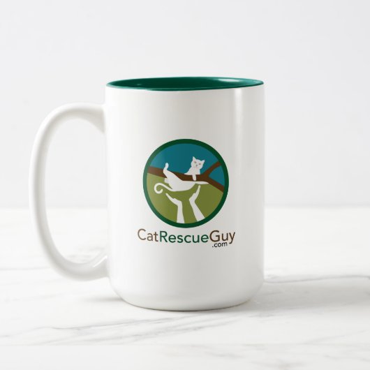 15 oz logo voor en achter tweekleurige koffiemok (Links)