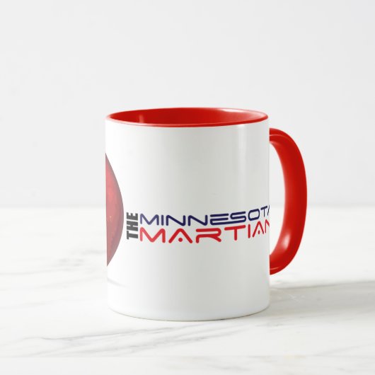 15 oz Minnesota Martian Mok, rood Mok (Voorkant rechts)