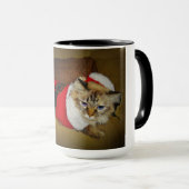 15 oz. mok met Dezi de Ragdoll verkleed als kerstm (Voorkant rechts)