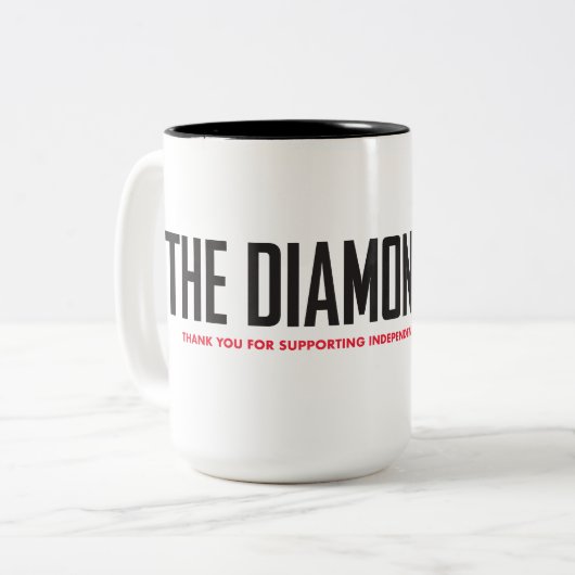 15 oz mok met twee toonkoffie (Voorkant links)