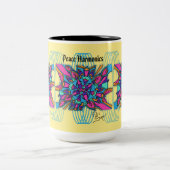 15 Oz Mok: Peace Harmonics Tweekleurige Koffiemok (Center)