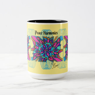 15 Oz Mok: Peace Harmonics Tweekleurige Koffiemok