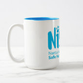 15 oz. NiSHA-Mok Tweekleurige Koffiemok (Links)