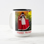 15 oz twee toon mok. Fijne Moederdag. Tweekleurige Koffiemok (Voorkant links)