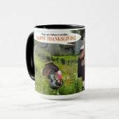 15 oz twee toon mok. Fijne Thanksgiving kalkoen. Mok (Voorkant links)
