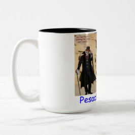 15 oz twee toon mok. Gelukkig Pascha. loris/aap Tweekleurige Koffiemok