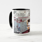 15 oz. twee toon mok. Happy Anniversary Poedel Mok (Voorkant links)