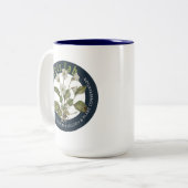 15 oz tweetonige mok met Morris Lab logo (Voorkant links)