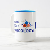 15 oz Two-Tone Mok - vraag me over toxicologie (Voorkant links)