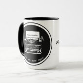 15 oz zwart/zwart mok (Voorkant links)