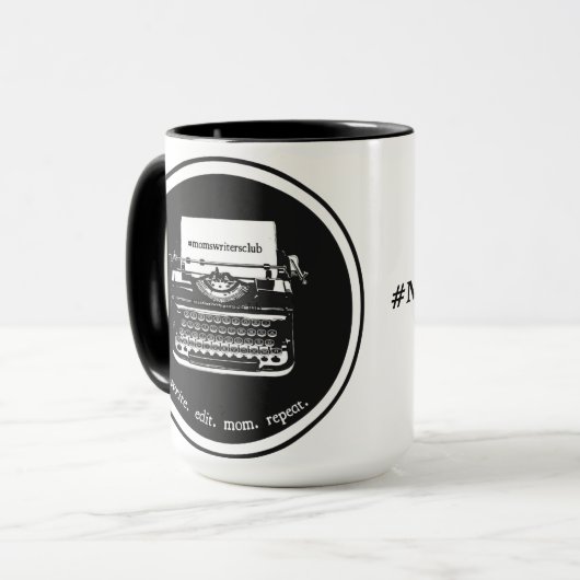 15 oz zwart/zwart mok (Voorkant links)