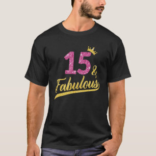 15 & Prachtig 15e Verjaardagsfeest Kroon Roze Goud T-shirt