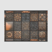 15 reliëfstijl Gemengde Tegels Bruin AA6 Decoupage Tissuepapier (Voorkant)