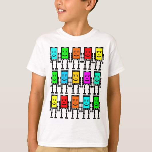 15 Robo telefoons T-shirt (Voorkant)