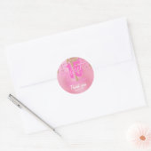15 roze Folie Quinceanera Roos Gold C Ronde Sticker (Envelop)