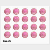 15 roze Folie Quinceanera Roos Gold Ronde Sticker (Vel)
