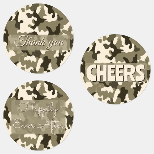 15-set Camouflage Earthy Shades of Brown & Tan Labels (Groep)