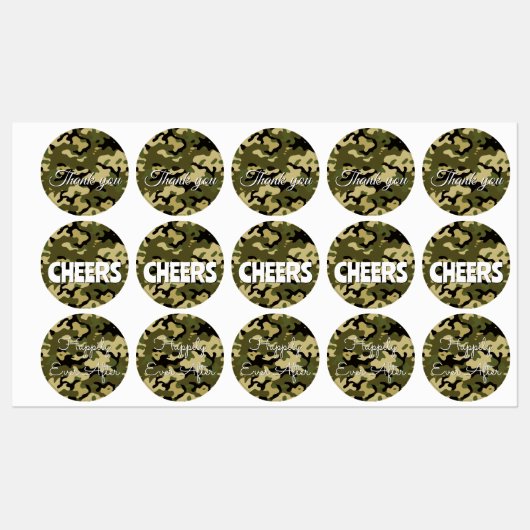 15-set Camouflage Green, Brown, Tan & Black Labels (Vel)