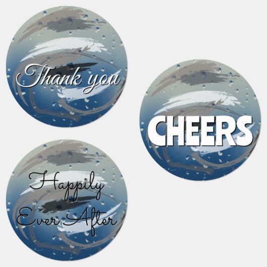 15-set Monochrome Black, White & Gray Brushstrokes Labels (Groep)