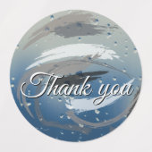 15-set Monochrome Black, White & Gray Brushstrokes Labels (Design 1)