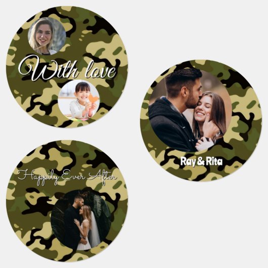 15-set Photo Camouflage Green, Brown, Tan & Black Labels (Groep)