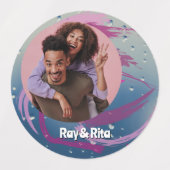 15-set Photo Fuchsia & Soft Pink Brushstrokes Labels (Design 2)