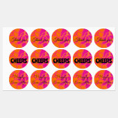 15-set Sinaasappel en Hot Pink Gradient Assorted Labels (Vel)