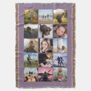15 Square Photo Collage Keepomwille Lavender Deken