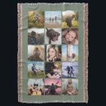 15 Square Photo Collage Keepomwille Sage Deken<br><div class="desc">15 vierkante foto's met foto-collage werpen deken perfect voor uw instagram foto's, met lijsten van de douanekleur. Het maakt een mooi kerstcadeau of keepasje voor een kind dat aan de universiteit gebonden is! Meer kleuren in mijn winkel. —sjabloon foto's door: https://unsplash.com/@thepootphotographer https://unsplash.com/@goodmood77 https://unsplash.com/@jenn_azraimages https://www.pexels.com/u/josh-willink-11499/ https://unsplash.com/@mindyop https://unsplash.com/@jimmymystic juan galafa unsplash (verwijderd)...</div>