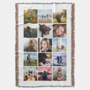 15 Square Photo Collage Keepomwille White Deken
