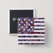 15 Star Us vlag Vierkante Button 5,1 Cm (Voorkant /achterkant)
