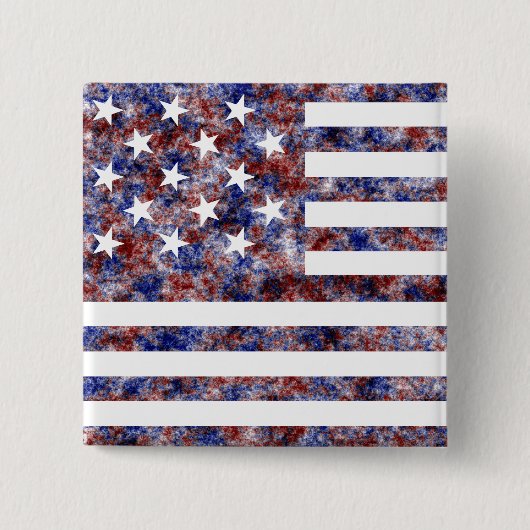 15 Star Us vlag Vierkante Button 5,1 Cm (Voorkant)