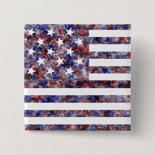 15 Star Us vlag Vierkante Button 5,1 Cm