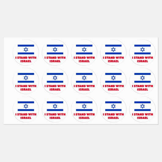 15 stuks Ik sta met Israel Sticker labels (Vel)