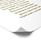 15 Tabel Eenvoudig Gold White Wedding Seating Char Poster (Hoek)