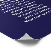 15 Tabel Elegant marineblauw bruiloft Poster (Hoek)
