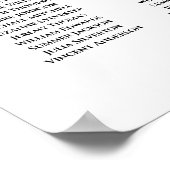 15 Tabel Ivoor White Roses Wedding Seating Chart Poster (Hoek)