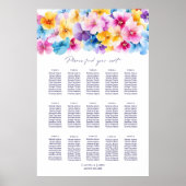 15 Tabel Kleurrijke Bloemen Trouwstoel Grafiek Poster (Voorkant)